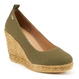 Viscata Barcelona Marquesa Wedge Espadrille Olive Green Size 38